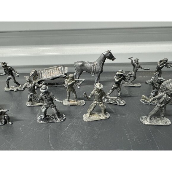 Pewter Lone Star Figures And Other Lead Western Figures COWBOYS INDIANS - Picture 9 of 14